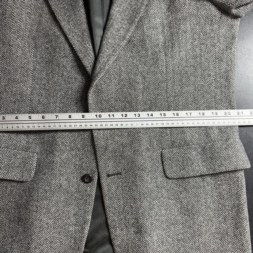 Kuppenheimer Blazer‎ Sport Coat 42L Mens Gray Herringbone Tweed